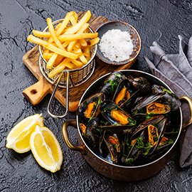 Mussels and french fries